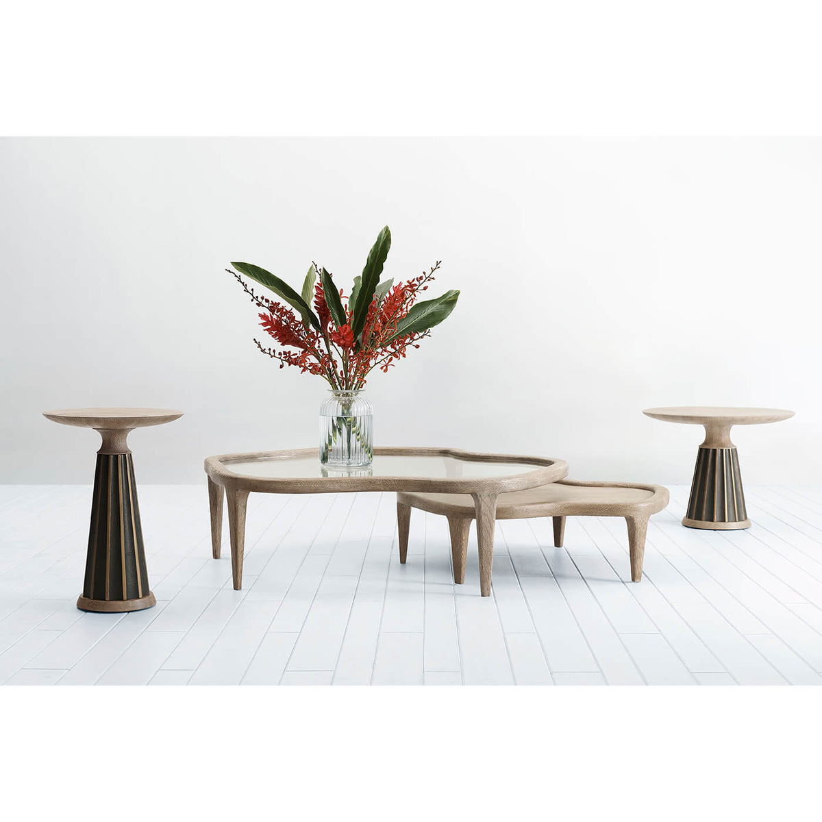 Modern Natural Form Nesting Cocktail Tables - English Georgian America