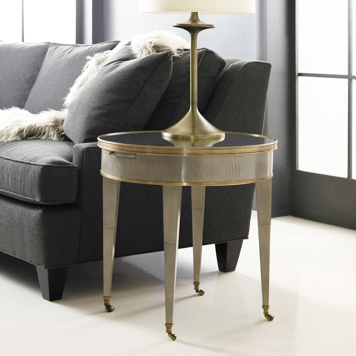 Modern Neo Classic Round Side Table - English Georgian America