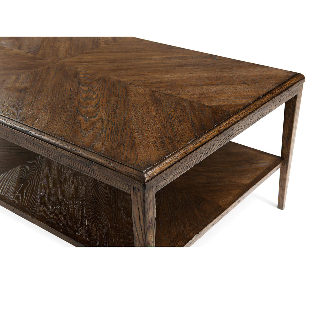 Modern Oak Coffee Table - Dark Finish - English Georgian America