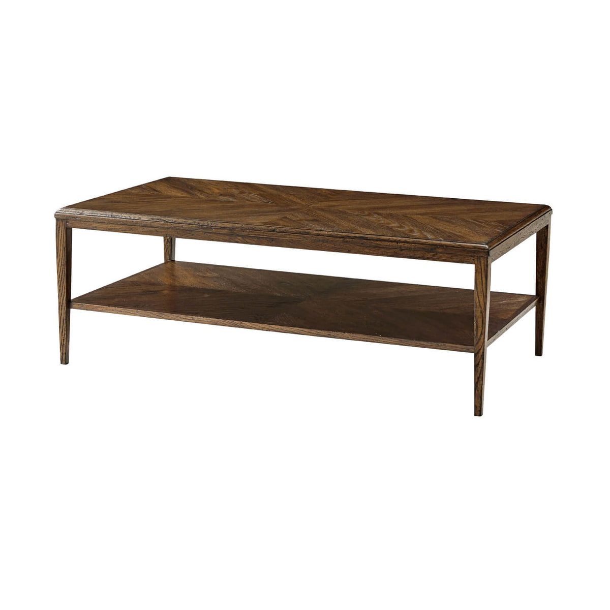 Modern Oak Coffee Table - Dark Finish - English Georgian America