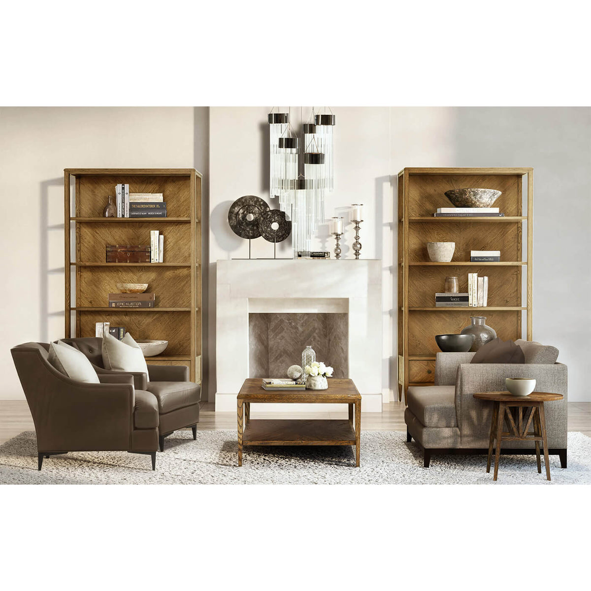 Modern Oak Coffee Table - Dark Finish - English Georgian America