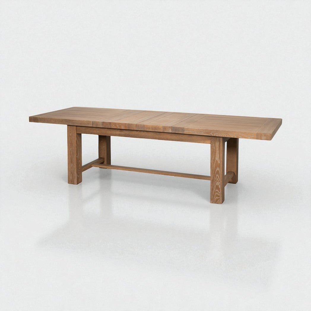 Modern Oak Extension Dining Table - English Georgian America