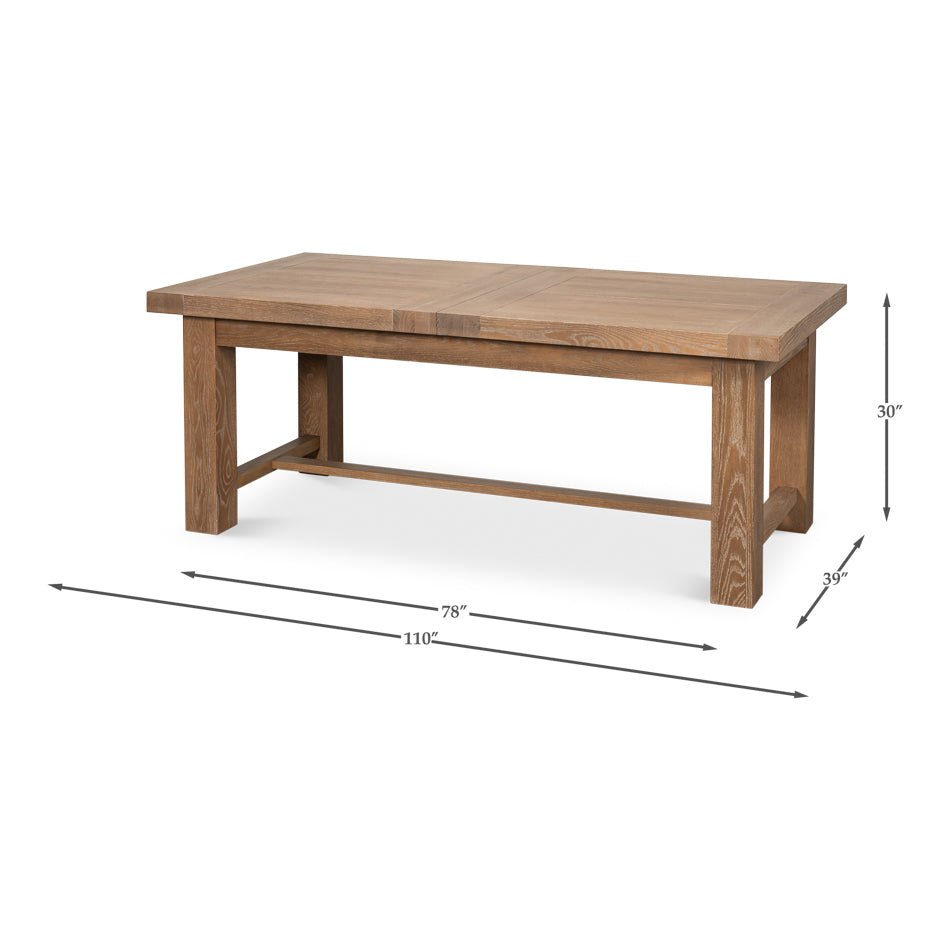 Modern Oak Extension Dining Table - English Georgian America