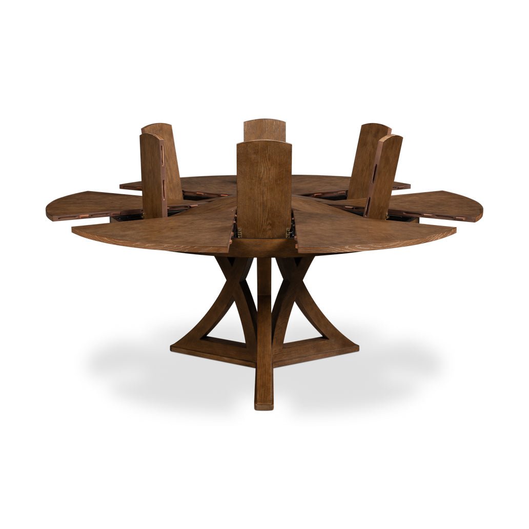 Modern Oak Jupe Dining Table - 84&quot; - English Georgian America
