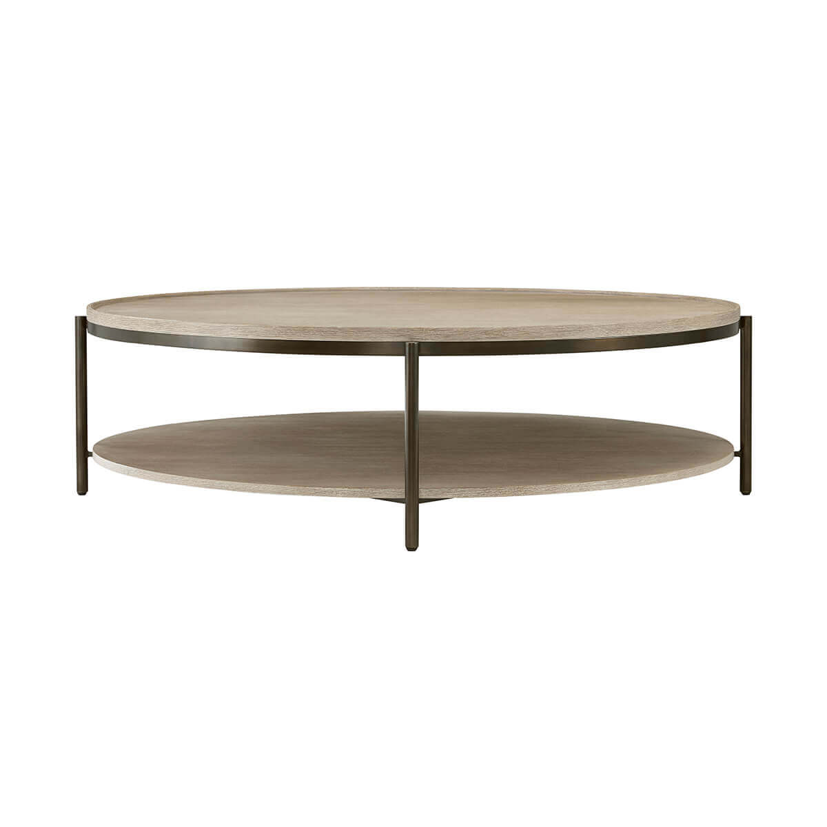 Modern Oak Round Coffee Table - English Georgian America