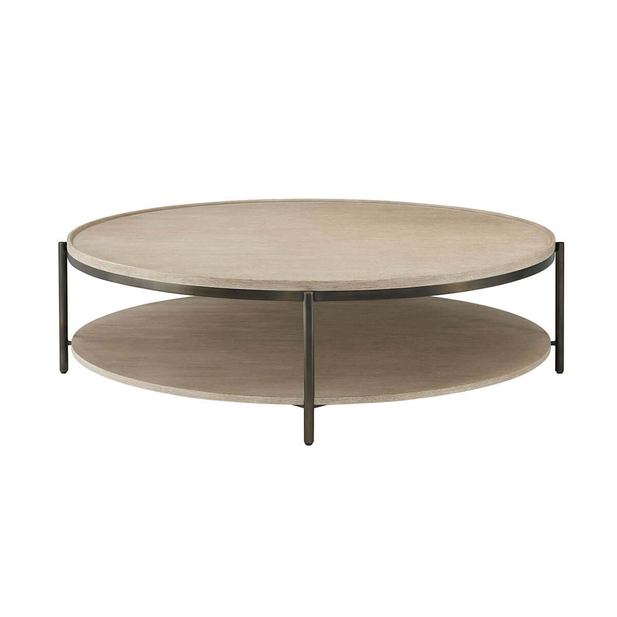 Modern Oak Round Coffee Table - English Georgian America