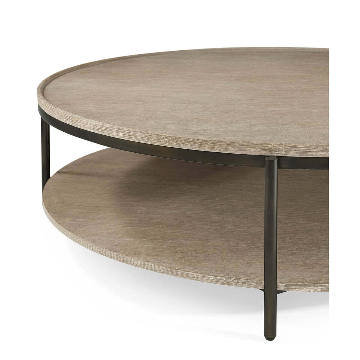 Modern Oak Round Coffee Table - English Georgian America
