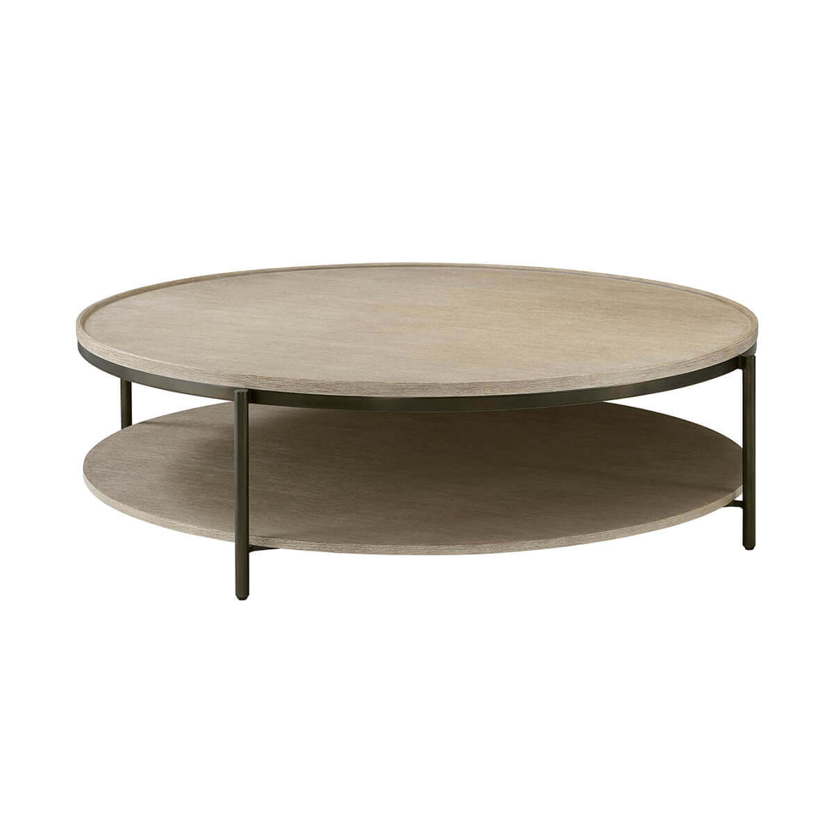 Modern Oak Round Coffee Table - English Georgian America