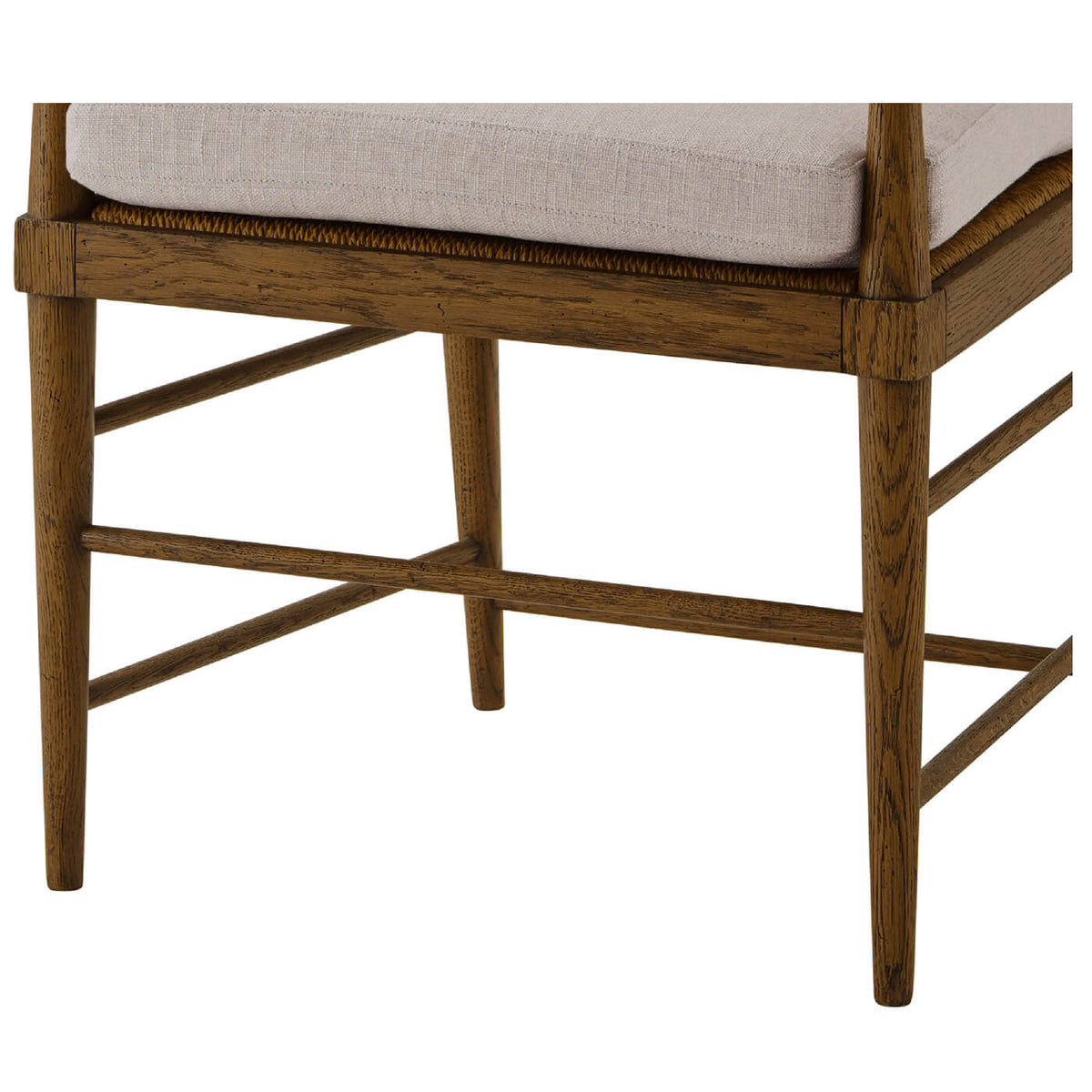 Modern Oak Slat Back Dining Armchair - Dark - English Georgian America