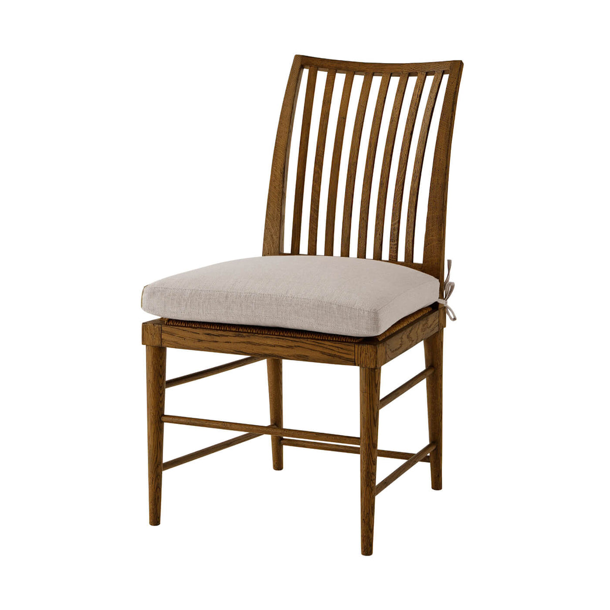 Modern Oak Slat Back Dining Chair - Dark - English Georgian America