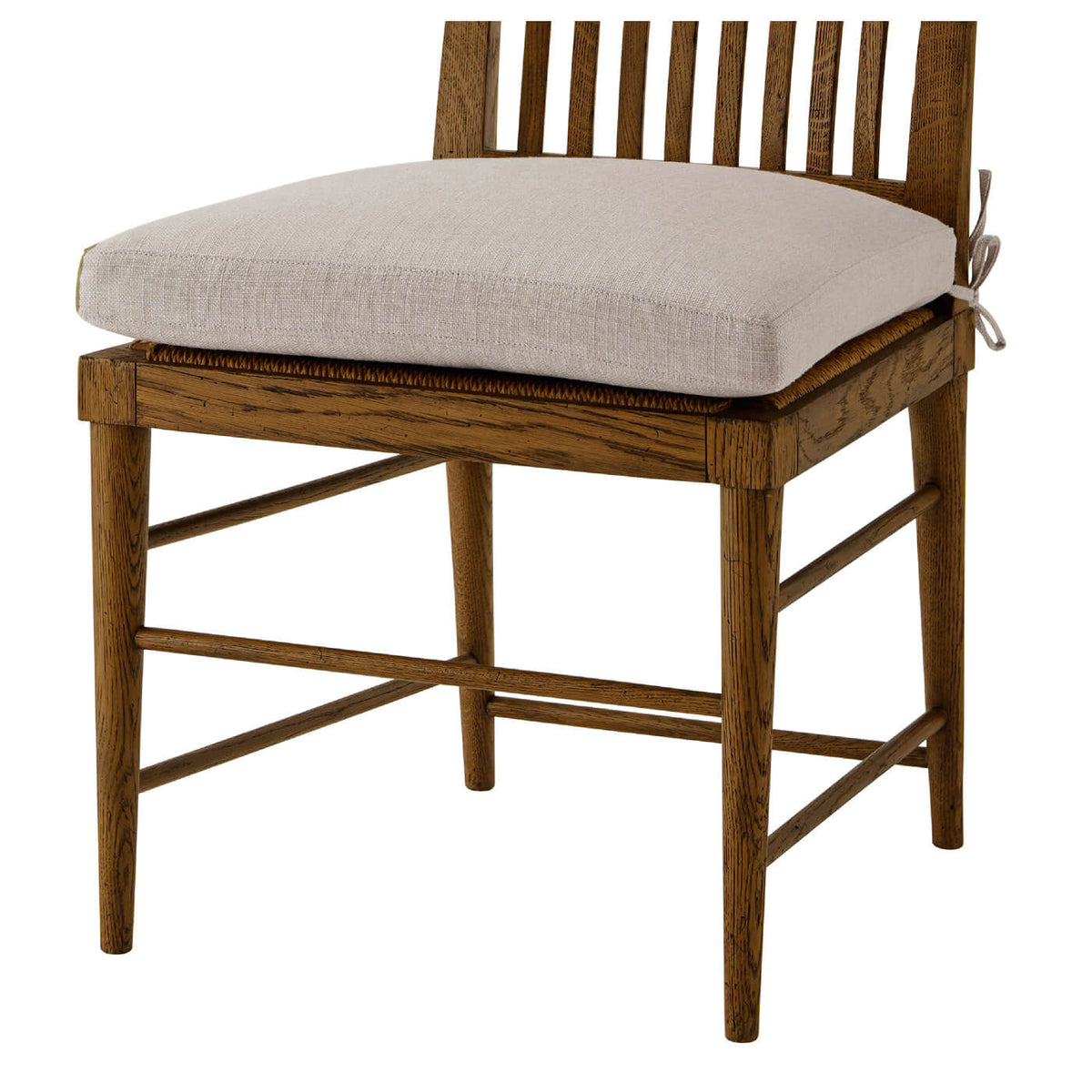 Modern Oak Slat Back Dining Chair - Dark - English Georgian America