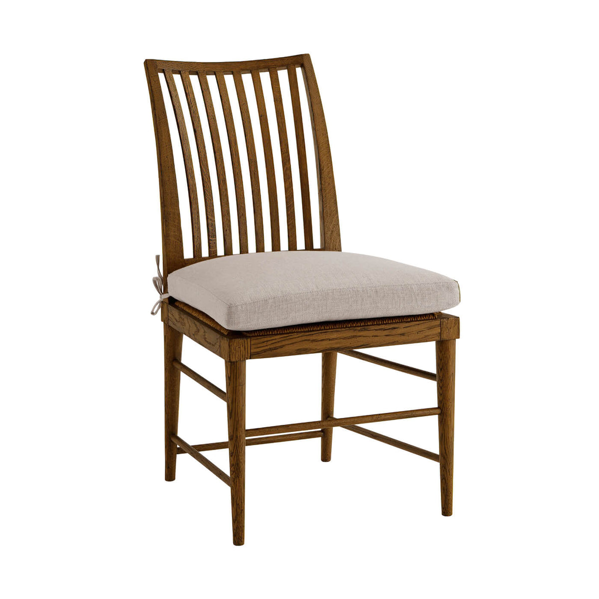 Modern Oak Slat Back Dining Chair - Dark - English Georgian America