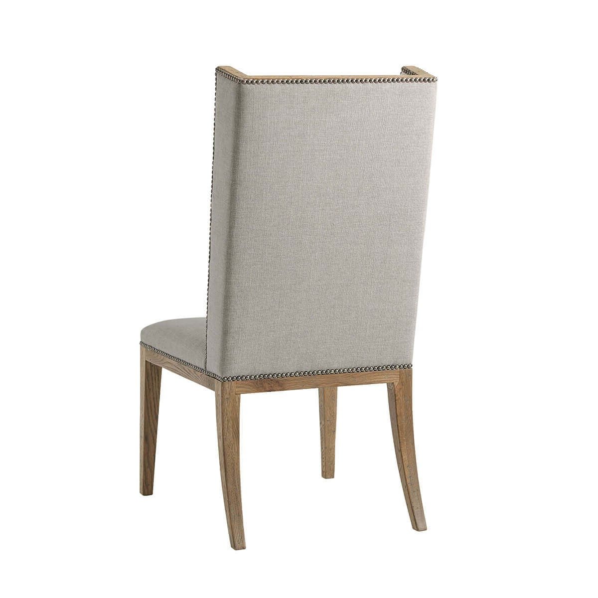 Modern Oak Upholstered Dining Chair - English Georgian America