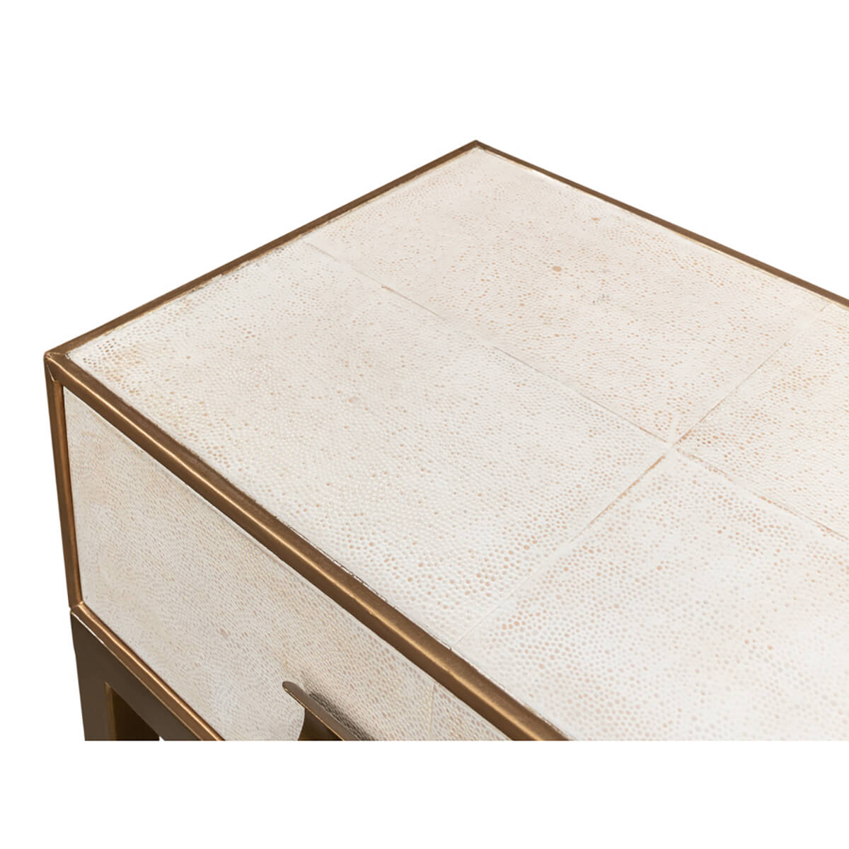 Modern Osprey White Leather Wrapped Console - English Georgian America