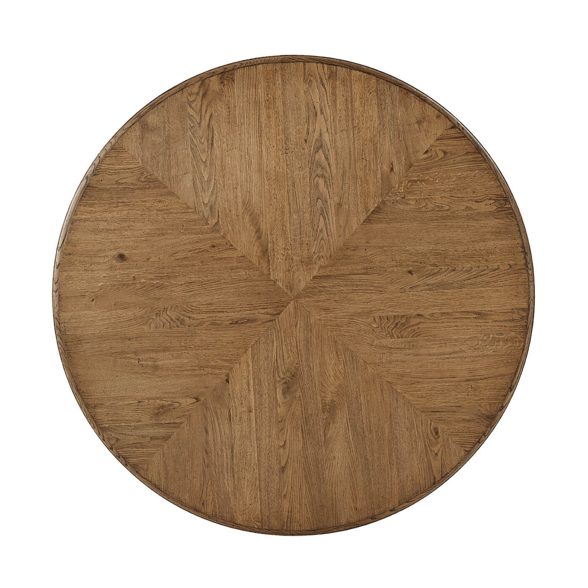 Modern Parquetry Round Coffee Table - Light Oak - English Georgian America