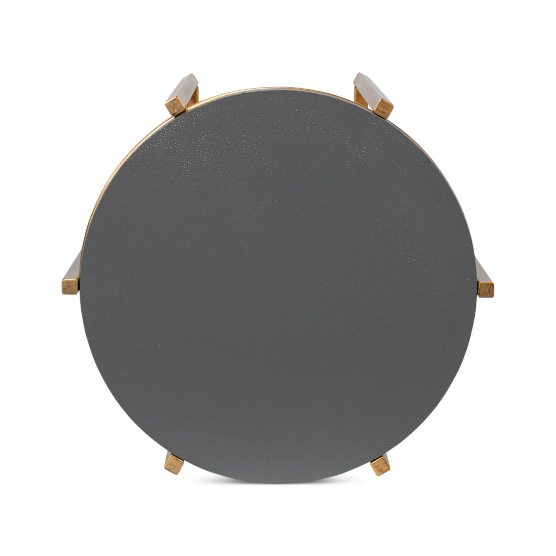 Modern Pewter Leather Top Accent Table - English Georgian America