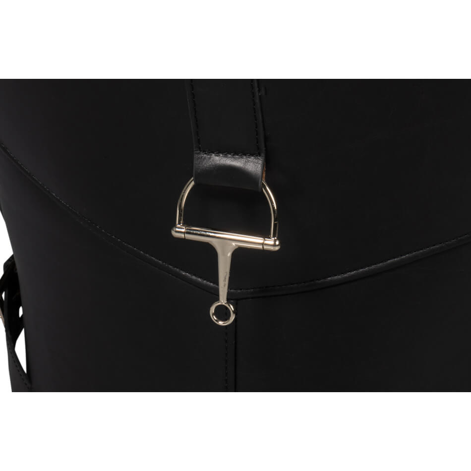 Modern Quilted Black Leather Armchair - English Georgian America