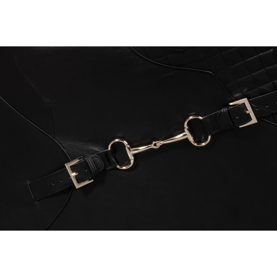 Modern Quilted Black Leather Armchair - English Georgian America