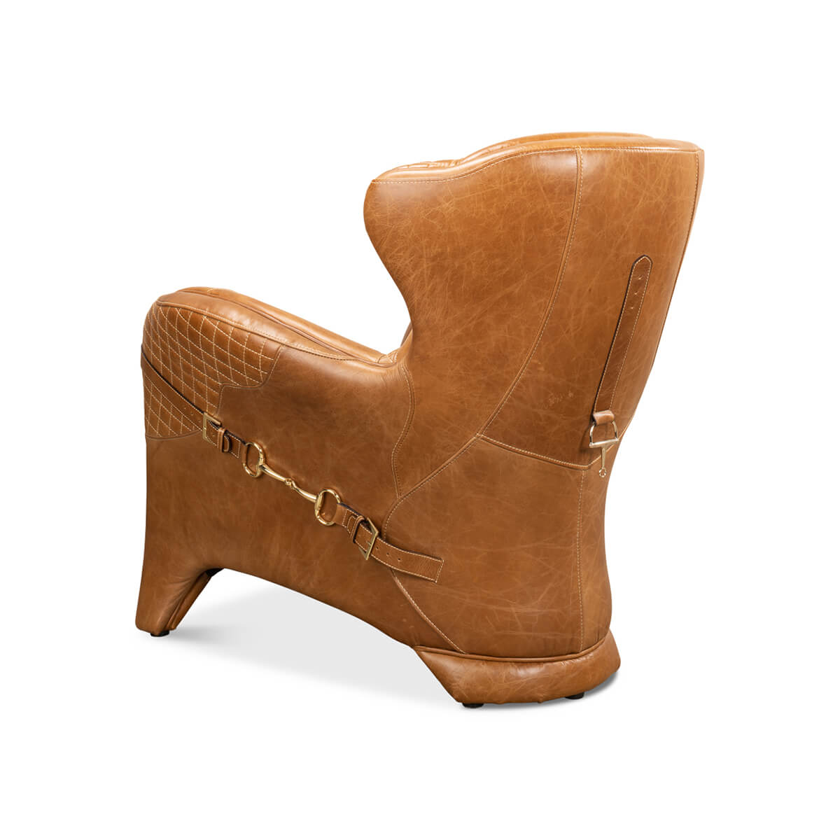 Modern Quilted Leather Armchair - English Georgian America