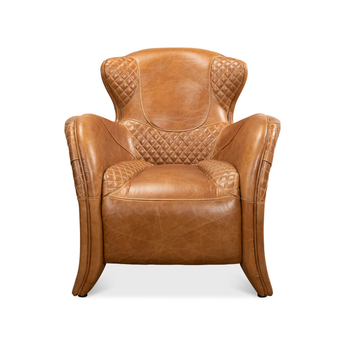 Modern Quilted Leather Armchair - English Georgian America