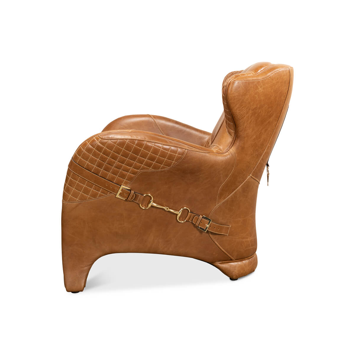 Modern Quilted Leather Armchair - English Georgian America