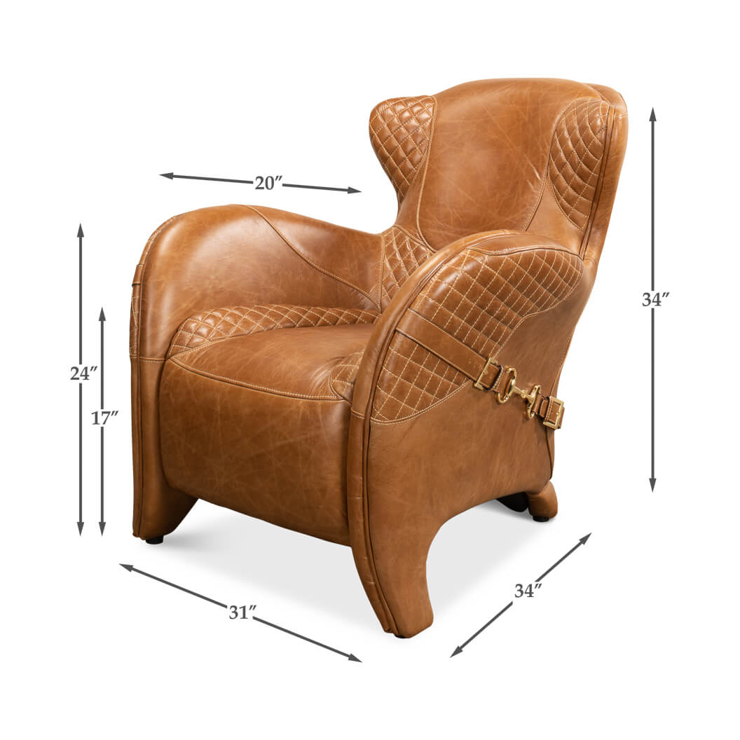 Modern Quilted Leather Armchair - English Georgian America
