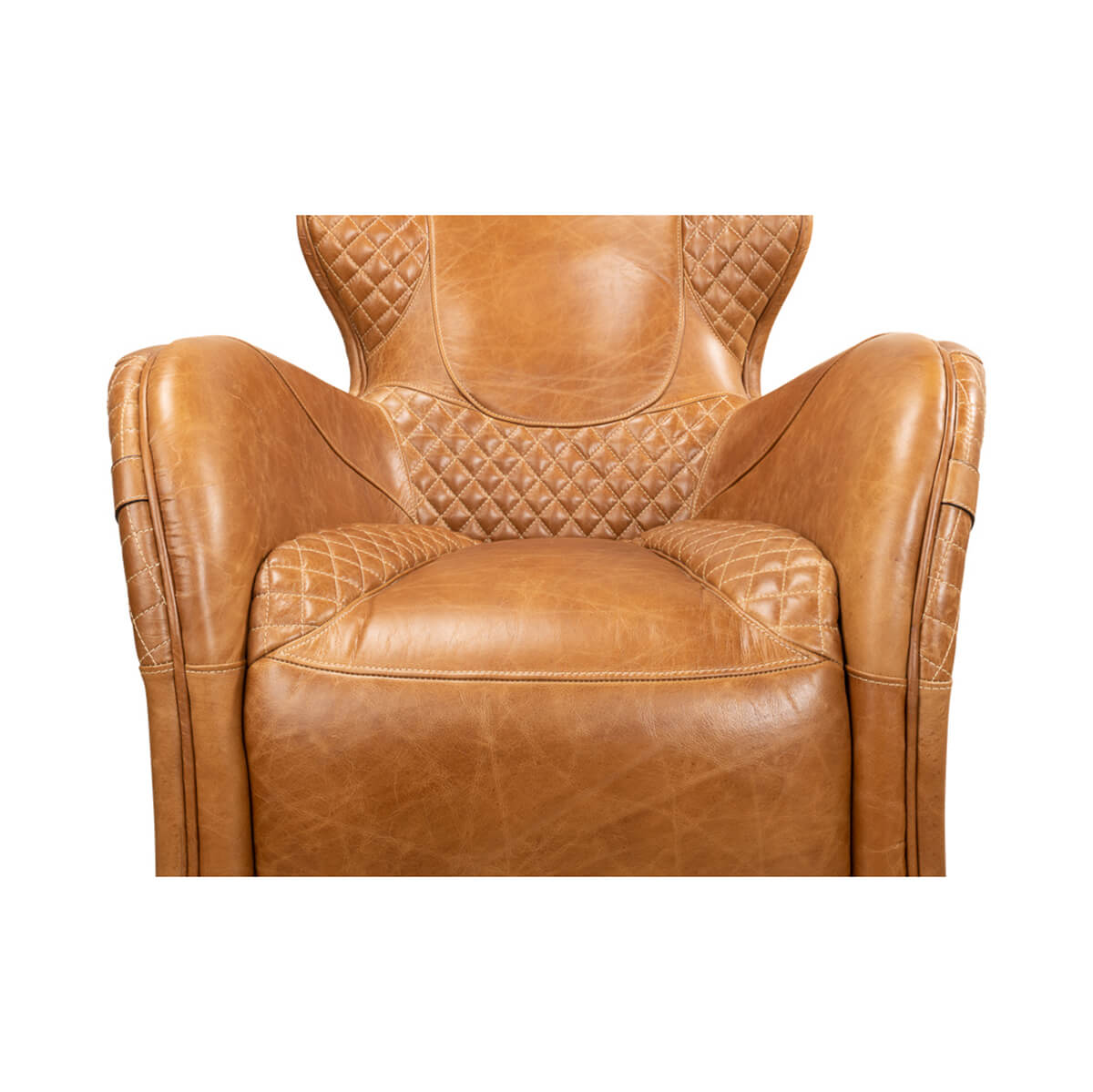 Modern Quilted Leather Armchair - English Georgian America