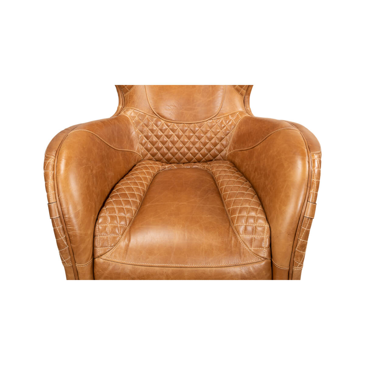 Modern Quilted Leather Armchair - English Georgian America