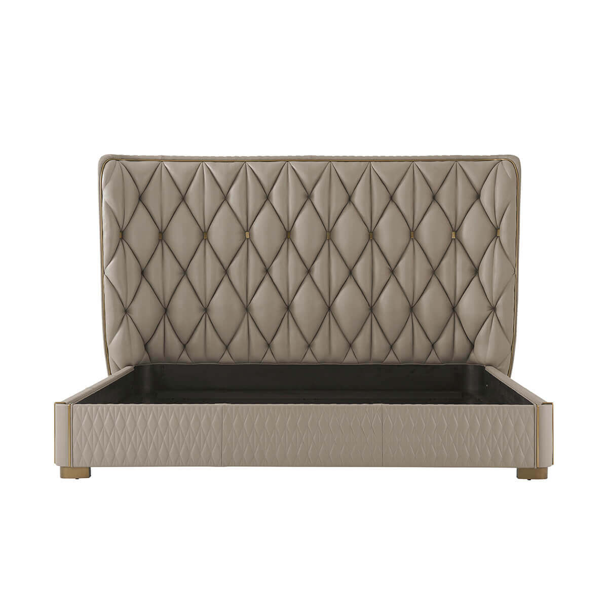 Modern Quilted Leather King Bed - English Georgian America
