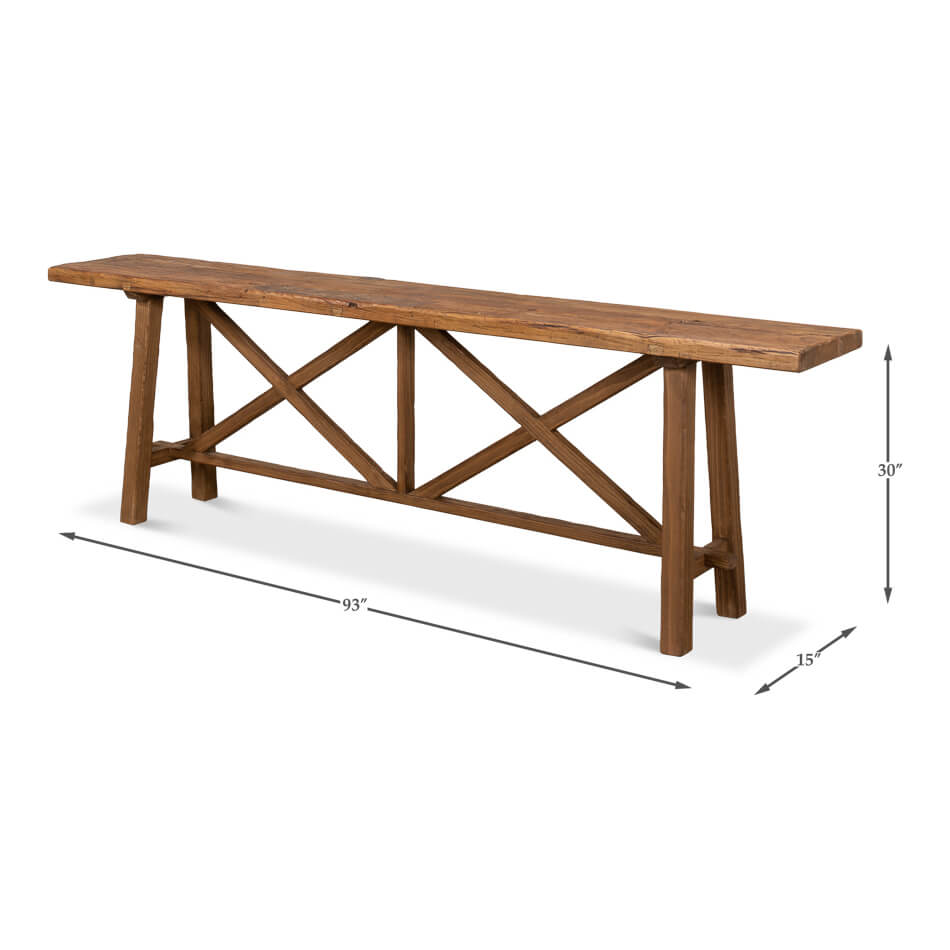 Modern Reclaimed Wood Console Table - English Georgian America
