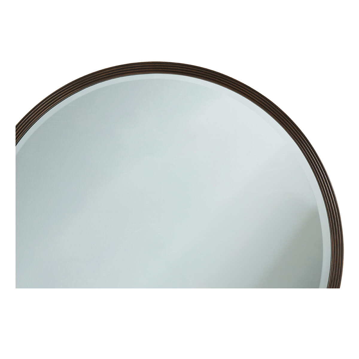 Modern Reeded Round Mirror - English Georgian America