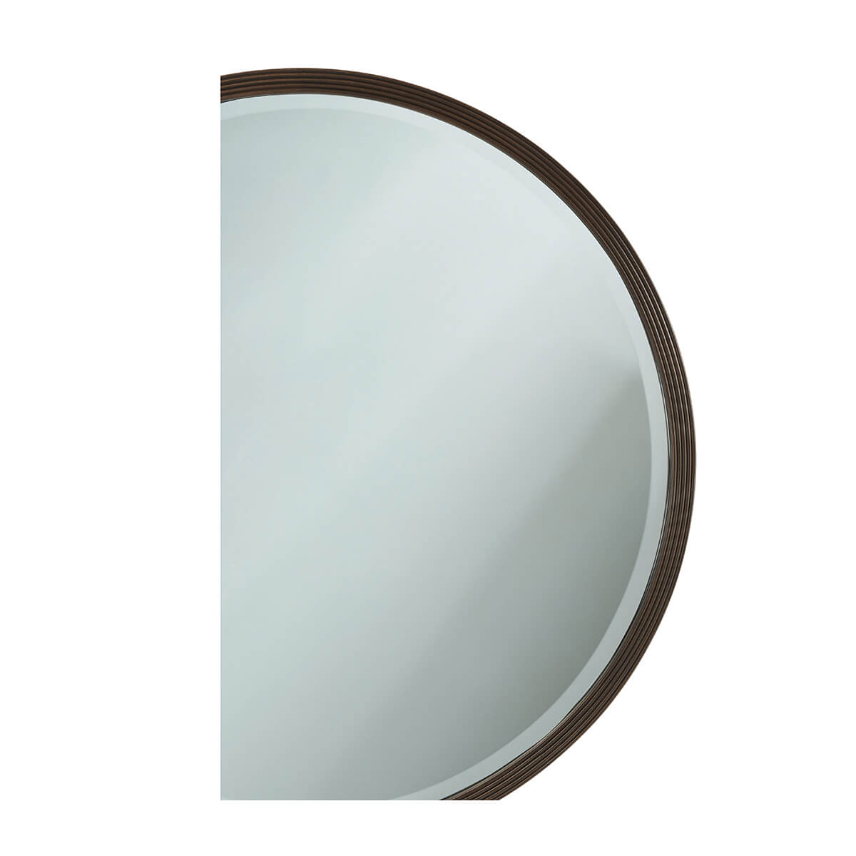Modern Reeded Round Mirror - English Georgian America