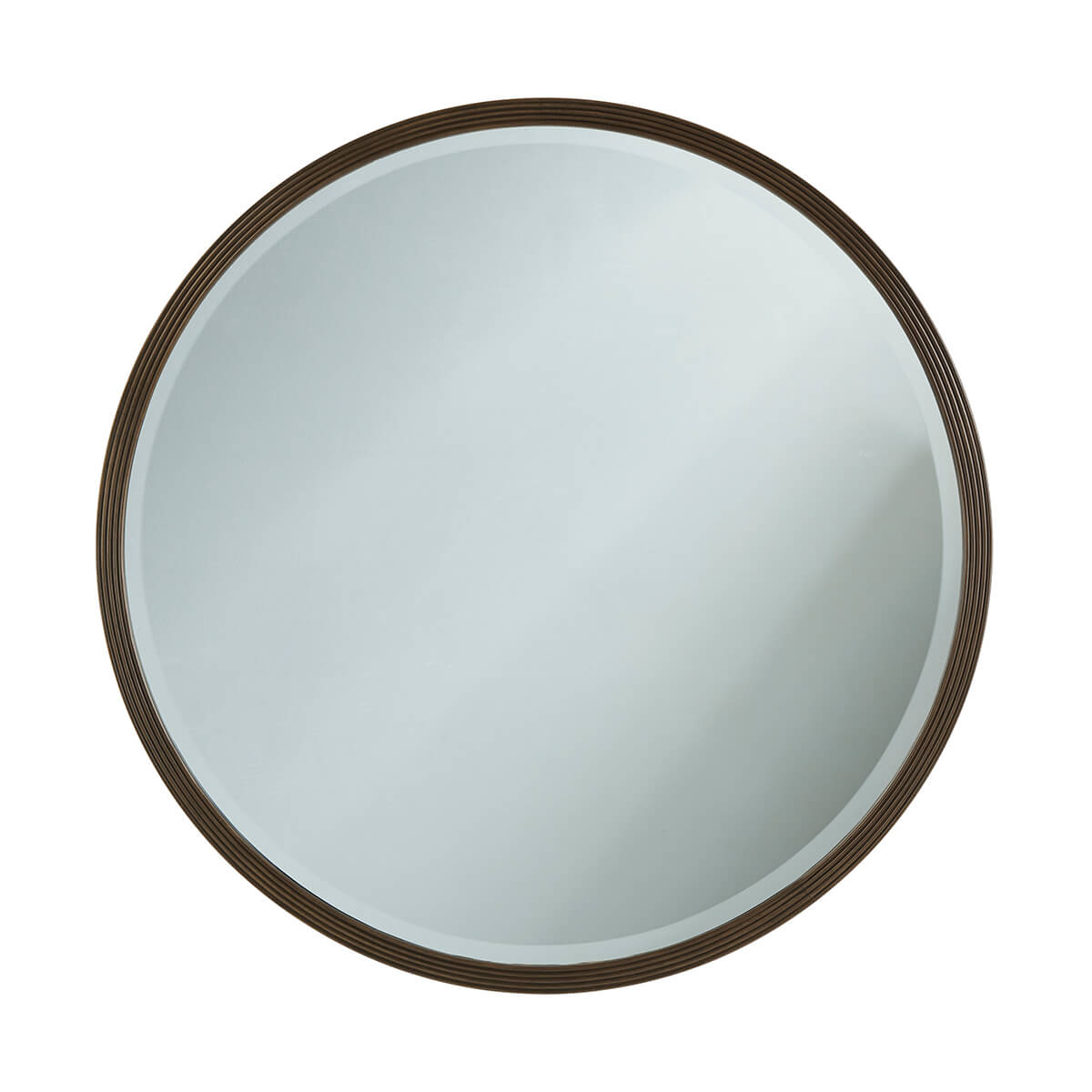 Modern Reeded Round Mirror - English Georgian America