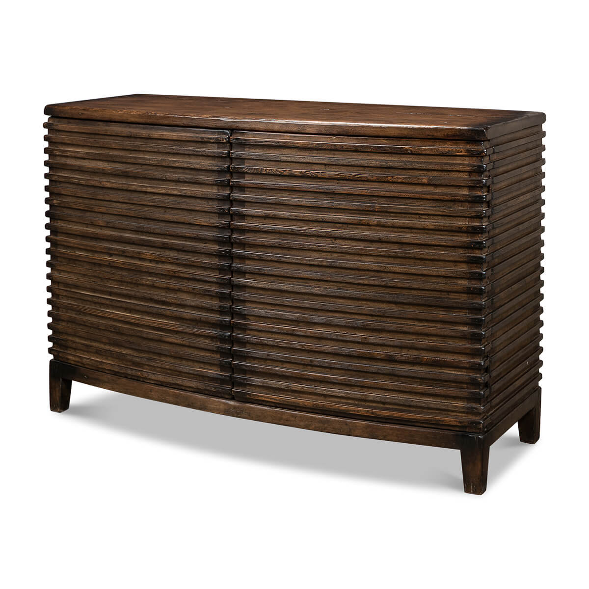 Modern Ribbed Bowfront Cabinet - English Georgian America