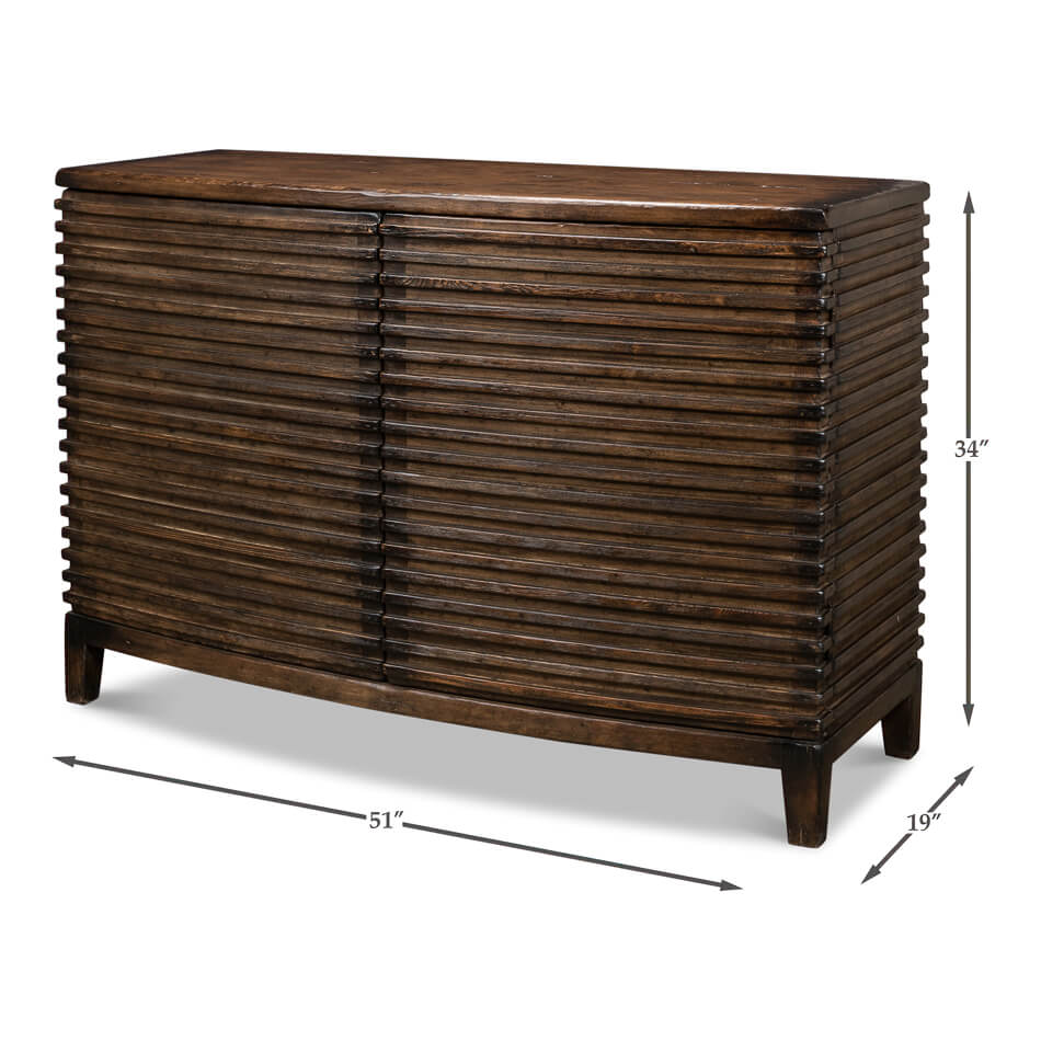 Modern Ribbed Bowfront Cabinet - English Georgian America