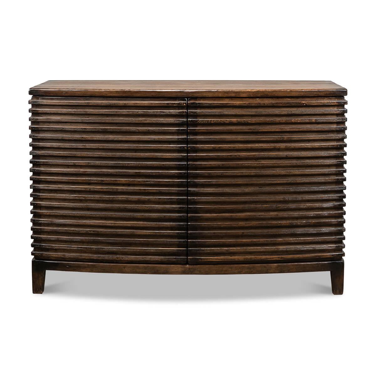 Modern Ribbed Bowfront Cabinet - English Georgian America