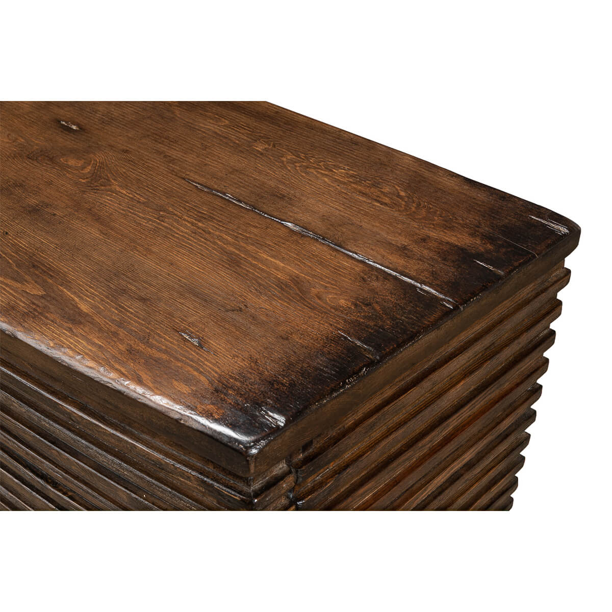 Modern Ribbed Bowfront Cabinet - English Georgian America