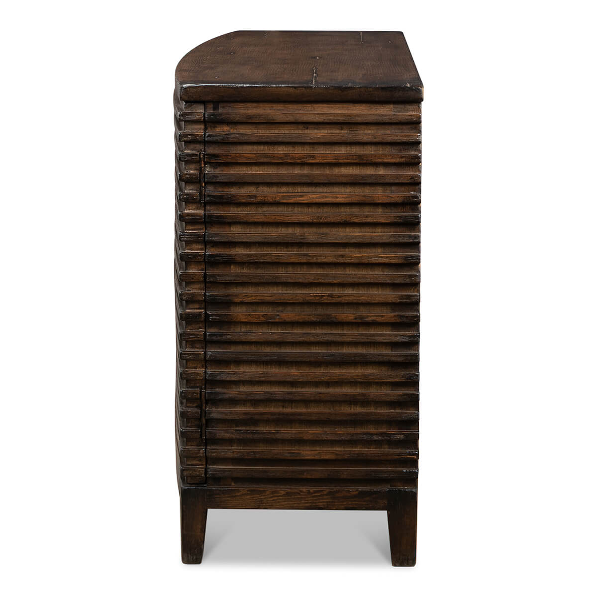 Modern Ribbed Bowfront Cabinet - English Georgian America