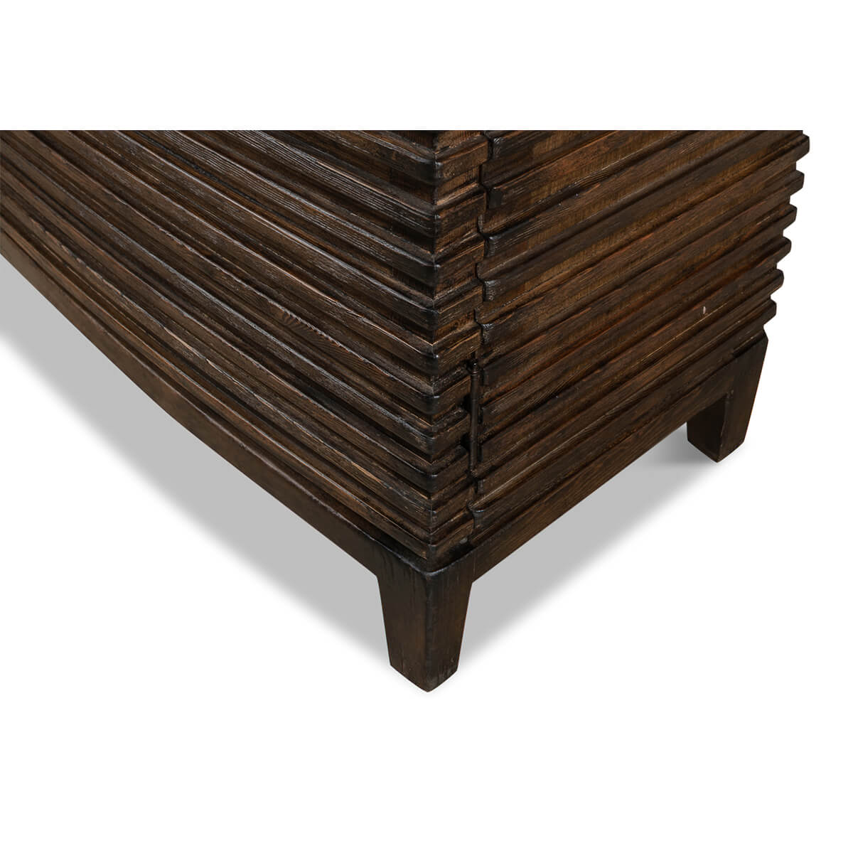 Modern Ribbed Bowfront Cabinet - English Georgian America