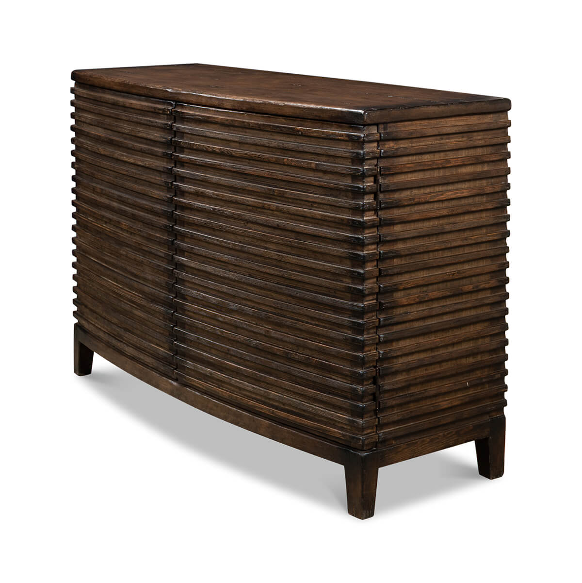 Modern Ribbed Bowfront Cabinet - English Georgian America