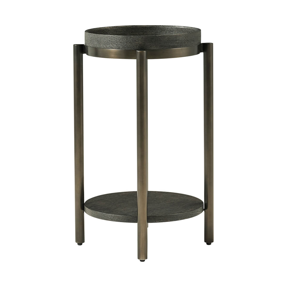Modern Round Accent Table - Dark - English Georgian America