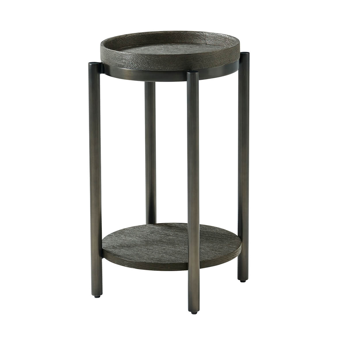Modern Round Accent Table - Dark - English Georgian America