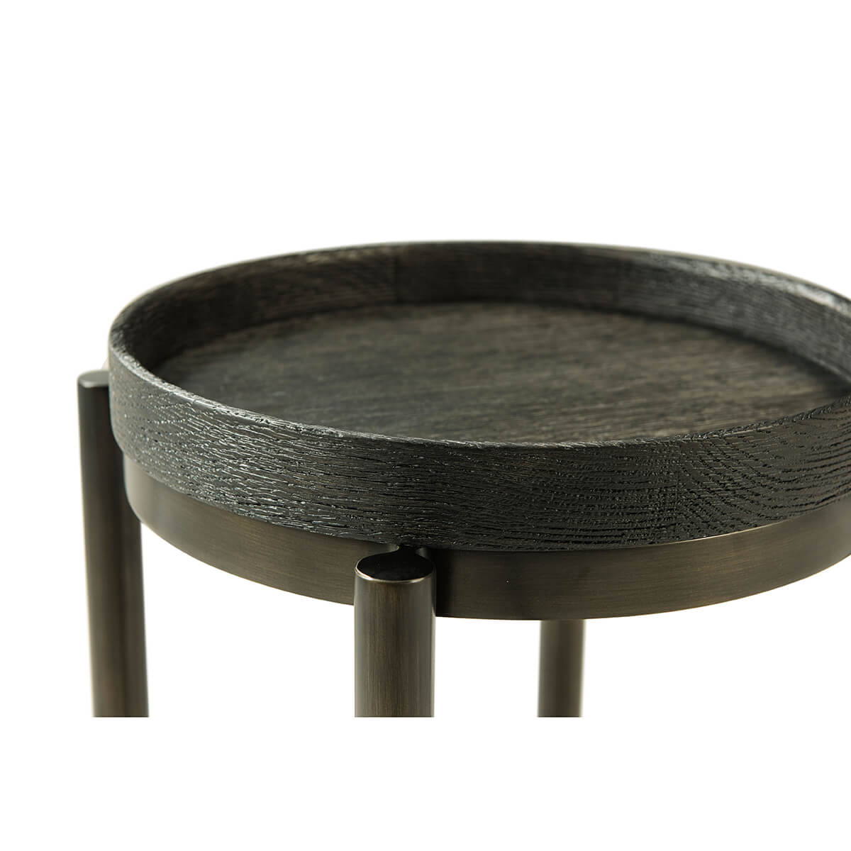 Modern Round Accent Table - Dark - English Georgian America