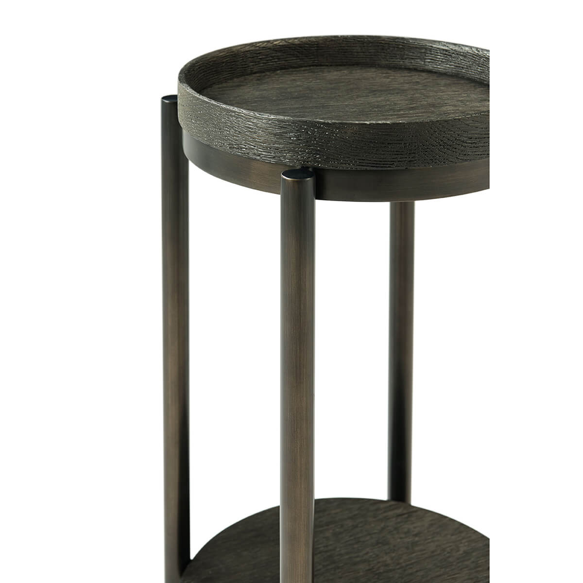 Modern Round Accent Table - Dark - English Georgian America