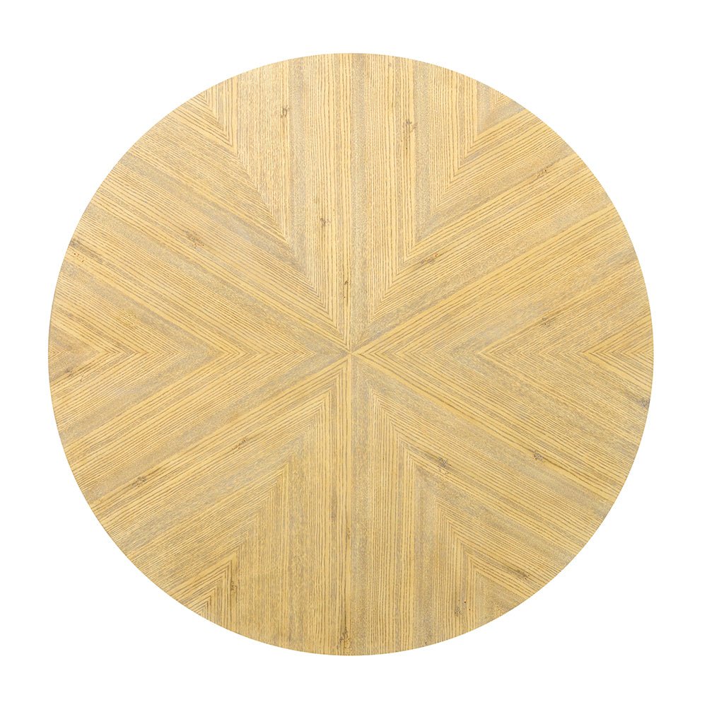 Modern Round Coffee Table in Oatmeal Finish - English Georgian America