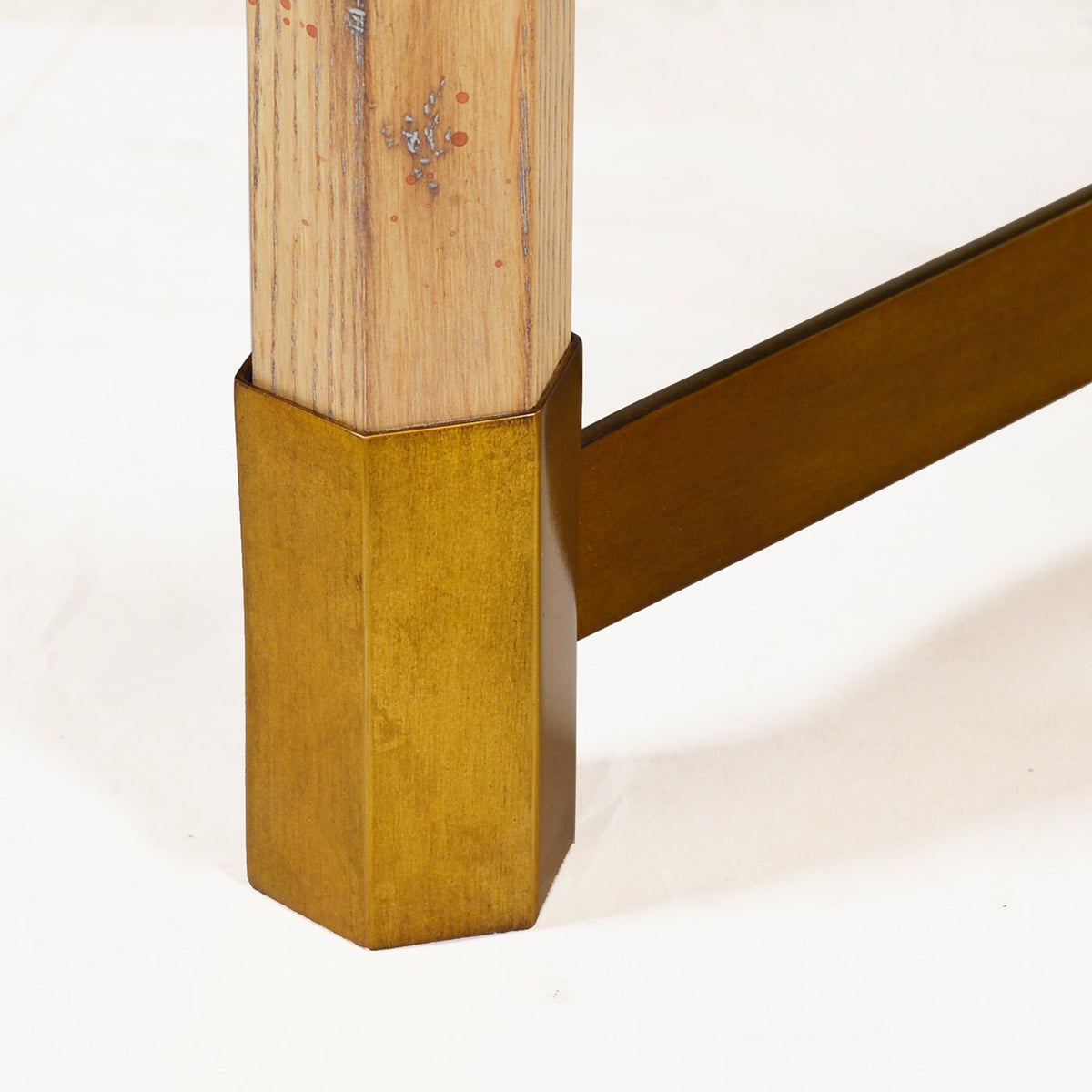 Modern Round Coffee Table in Oatmeal Finish - English Georgian America