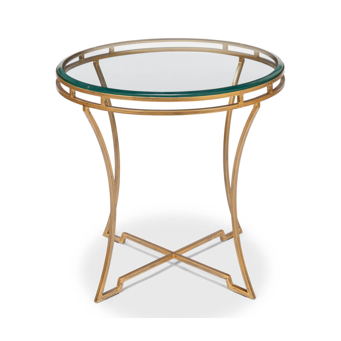 Modern Round Gilded End Table - 24 - English Georgian America