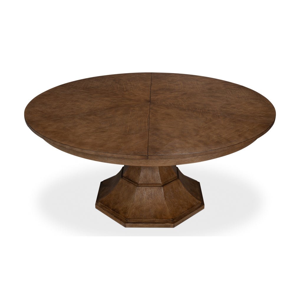 Modern Round Jupe Dining Table - 84&quot; - English Georgian America