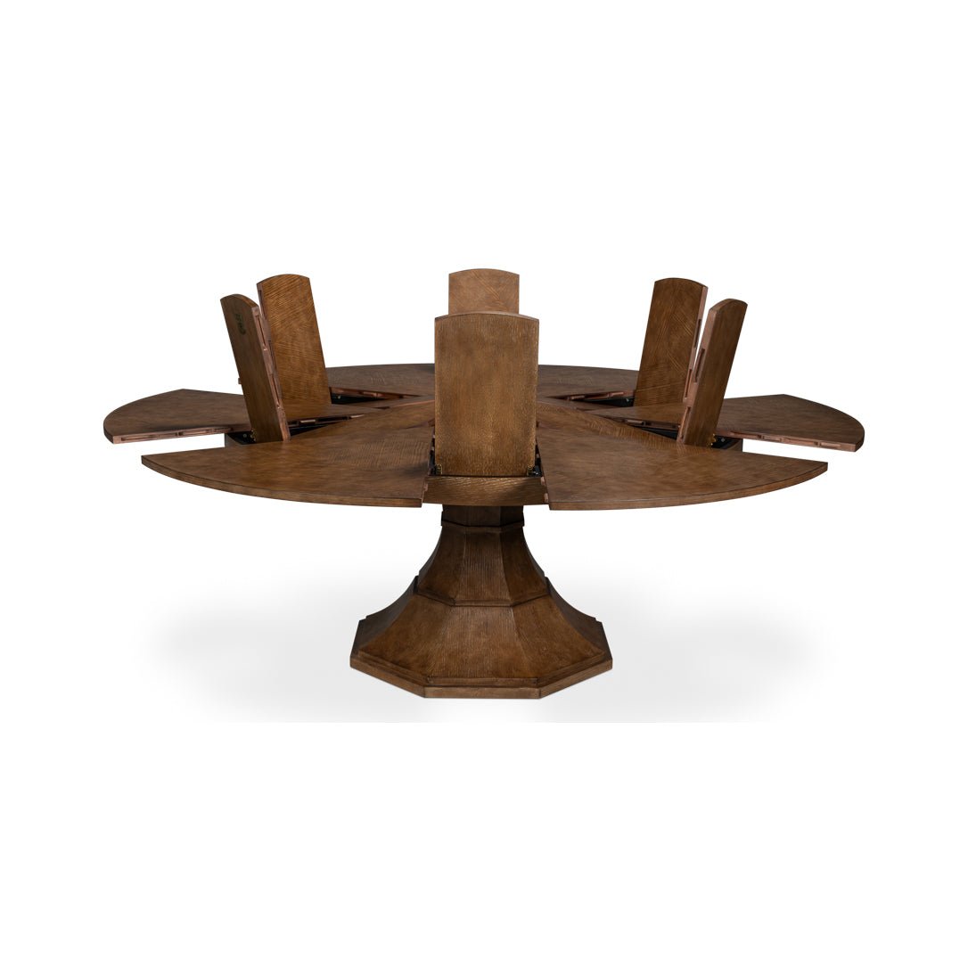 Modern Round Jupe Dining Table - 84&quot; - English Georgian America