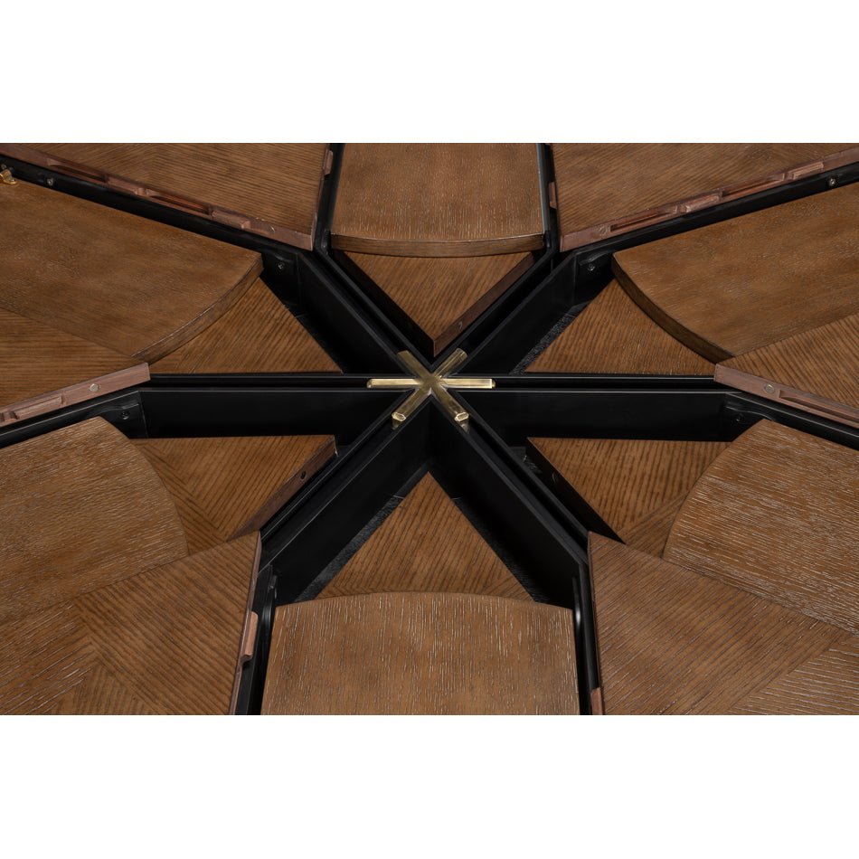 Modern Round Jupe Dining Table - 84&quot; - English Georgian America